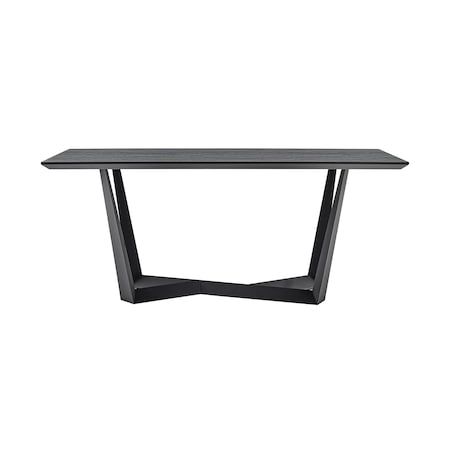 Armen Living Radford Dark Gray Rectangular Dining Table with Black Finish LCRFDICH